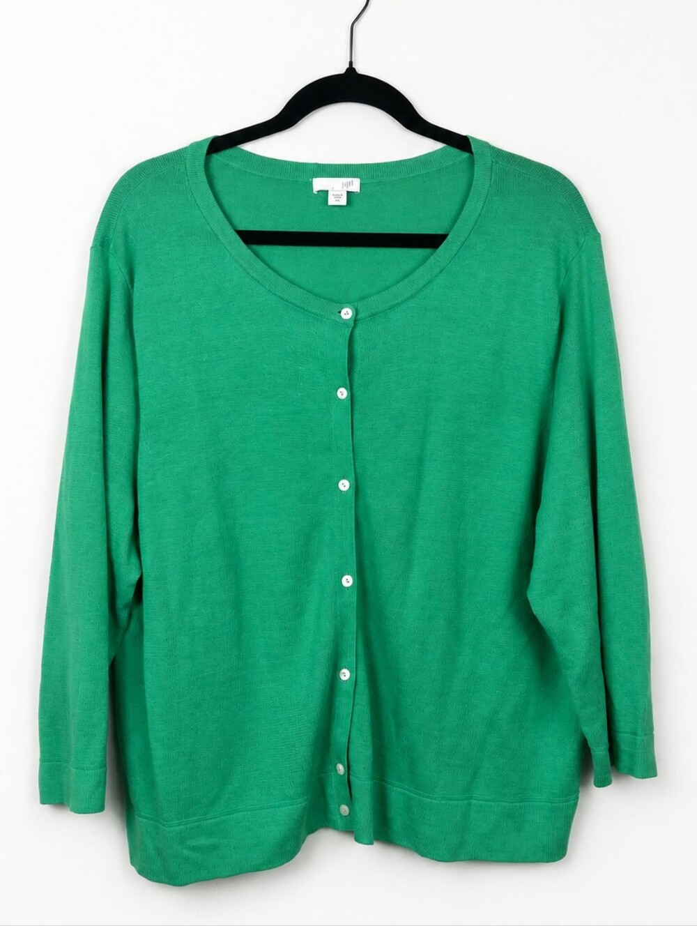 J.Jill Linen Blend Cardigan Green Button Front Lightweight Coastal Grandma XL
